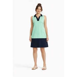 Sail to Sable Mint Green & Navy Colorblock Shift Dress Sz XL Sleeveless Preppy